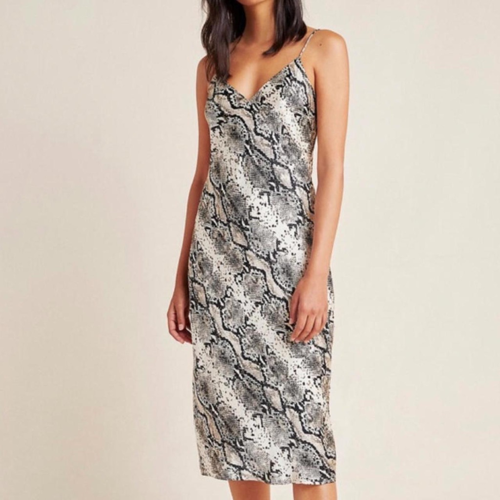 Cami Nyc The Raven Silk Bias Slip Dress | Snake Print | Size L